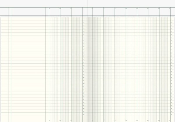 Spaltenbuch DIN A4, 40 Blatt, holzfrei, 10 Spalten, kartoniert