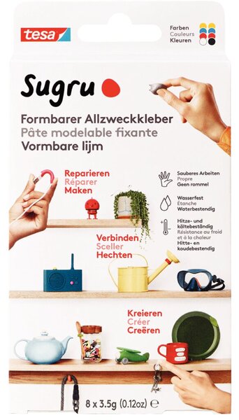 Formbarer Allzweckkleber Sugru, 8er-Pack (8 x 3,5 g), 8 x weiß