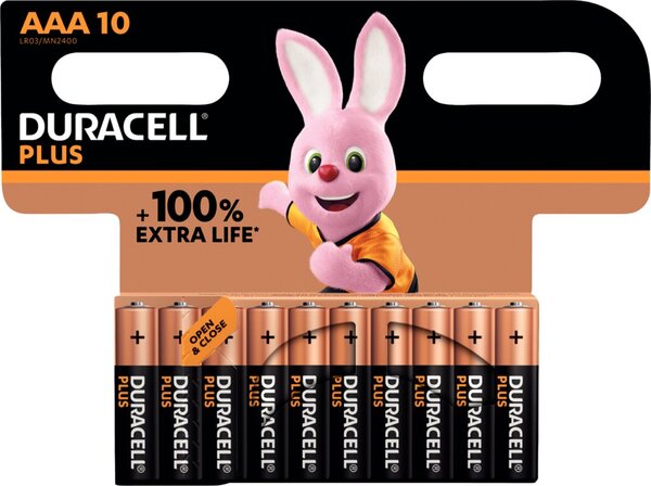 Batterie Alkaline, Micro AAA, Plus Extra Life, LR03, 1.5V, 10 Batterien