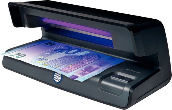 Geldscheinprüfgerät 50, zeigt UV-Merkmale von Geldscheinen, Maße: 206 x 102 x 88 mm, schwarz