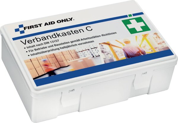 Verbandkasten C, DIN 13157, weiß, für Betriebe und Baustellen
