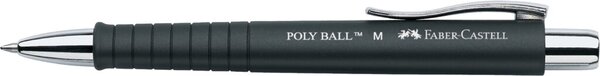 Kugelschreiber POLY BALL, Schaft schwarz, gummiert, Mine M, blau