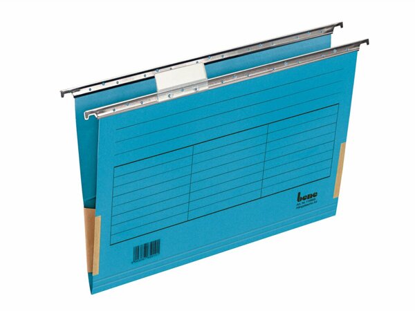 Hängemappe, DIN A4, seitlich geschlossen/Leinenfrösche, 230g/qm Farbkarton, Organisationsdruck, 315 x 240 mm, blau
