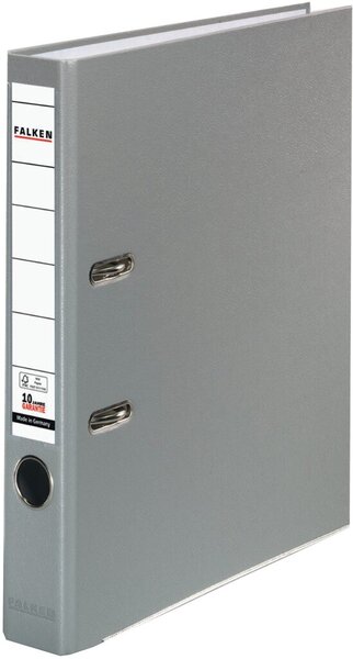 Ordner, DIN A4, PP, 50 mm, schmal, auswechselbares Rückenschild, grau