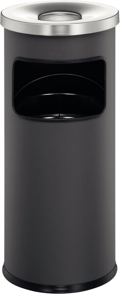 Papierkorb Safe mit Ascher, rund, Papierkorb aus Metall, 17 L, Asche, 2L, (H x Ø): 630 x 250 mm, silber