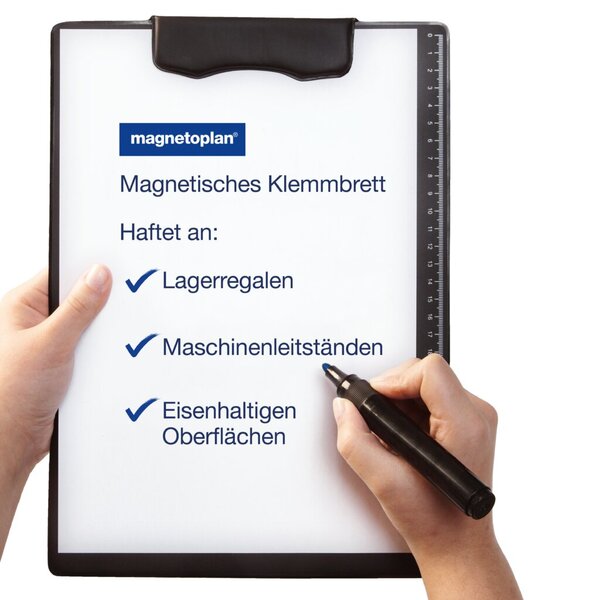 Klemmbrett, DIN A4, magnetisch, schwarz