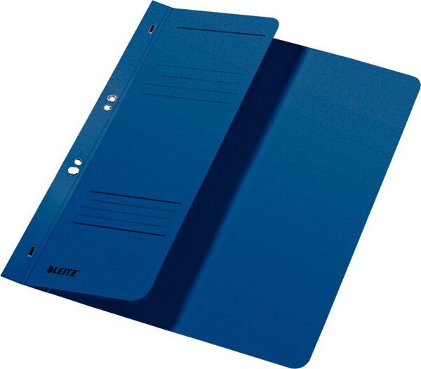 Ösenhefter DIN A4, halber Vorderdeckel, blau, Behördenheftung, Organisationsdruck, Fassungsvermögen: 170 Blatt, Karton: 250g