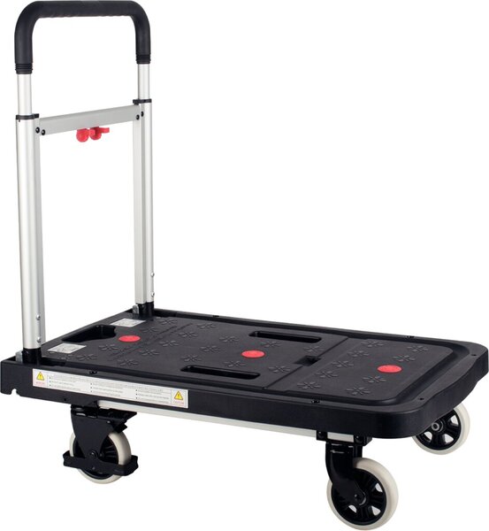 Plattform-Wagen klappbar, max. 150kg, Höhe: zusammengeklappt 90 mm, schwarz/silber
