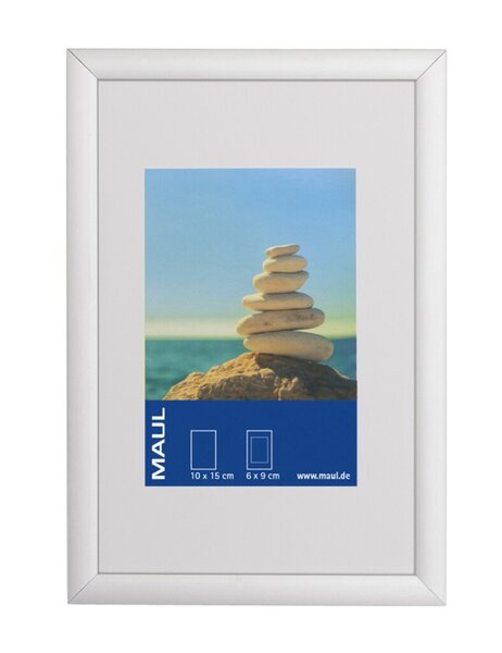 Bilderrahmen Aluminium 10 x 15 cm, glasklar, Rahmen silbereloxiert, zum Stellen und Hängen