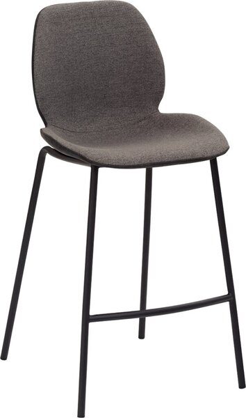 Bar-/Tresenhocker mySOLO 1176, schwarzem 4-Fuß-Gestell, gepolsterte Sitzschale, innen Stoff anthrazit-meliert, außen Kunstleder Vintage Look schwarz