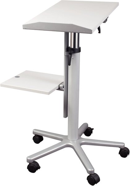 Beamertisch MAULpro, grau, inkl. 3-fach Schuko-Steckdose, 230 V, und rotem Kabel (Signalfarbe)