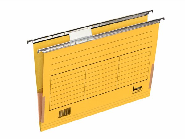 Hängemappe, DIN A4, seitlich geschlossen/Leinenfrösche, 230g/qm Farbkarton, Organisationsdruck, 315 x 240 mm, gelb