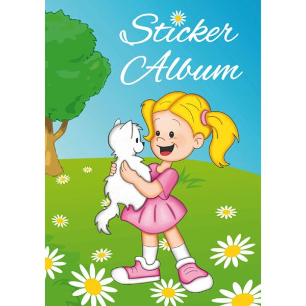 Sticker Sammelalbum für Kids, A5, "Beste Freunde", 6 Seiten, Schmucketiketten aus Papier, blanko