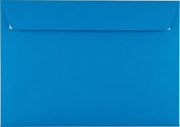 Briefumschlag DIN C4, ohne Fenster, haftklebend, Längsseite offen, königsblau, 120g/qm, 324 x 229 mm, 200 Stück