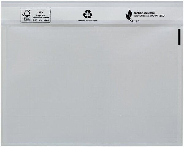 UNIPACK Begleitpapiertasche, DIN C6, ohne Druck, transparent, Oberfolie: LDPE 40 my, 250 Stück