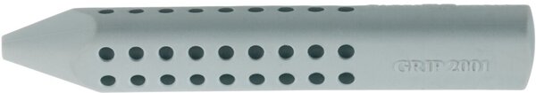 Radierer GRIP 2001, für Bleistifte/Farbstifte auf Papier, Dreikant, Griffnoppen, 14 x 90 x 14 mm, grau, 2er Pack.