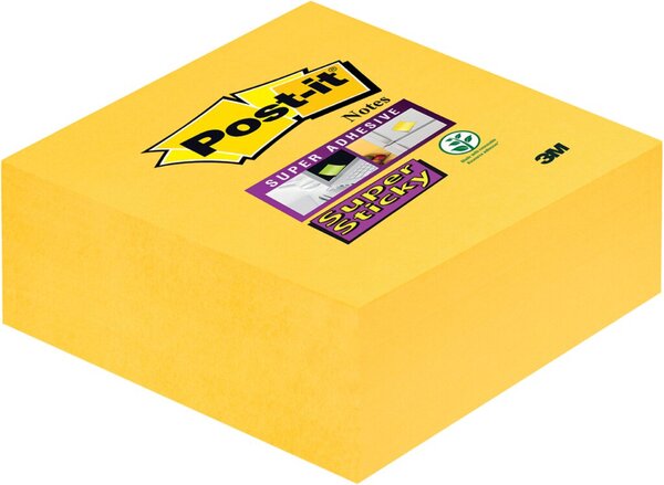 Haftnotiz-Würfel Super Sticky Note, 76 x 76 mm, ultragelb, 270 Blatt