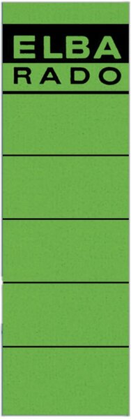 Rückenschild, kurz/breit, 190 x 59 mm, grün, 10 Rückenschild