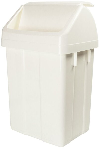 Schwingdeckelabfalleimer GVS Patty, 12 Liter, weiß, (H x B x T) 400 x 250 x 170 mm