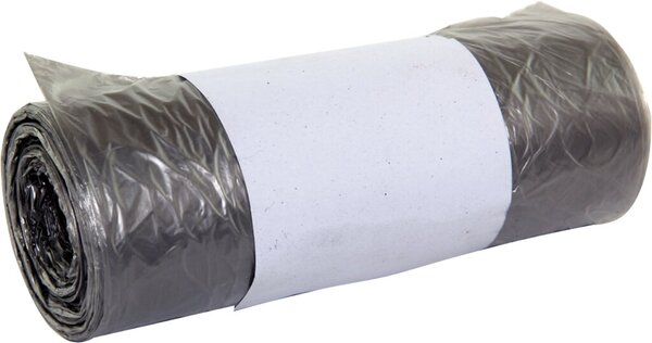 Abfallbeutel, 30 Liter, 5 my, grau, HDPE-Folie, 500 x 600 mm, 1 Rolle à 50 Säcke