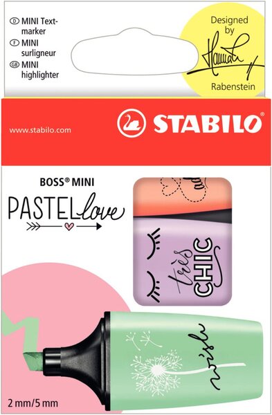 Textmarker Stabilo BOSS MINI 2-5mm, 3erEtui sortiert