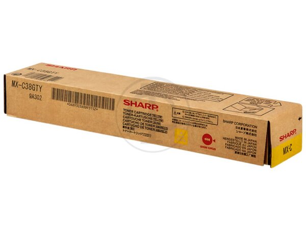 Toner MX-C38GTY, für Sharp Drucker, ca. 10.000 Seiten, gelb