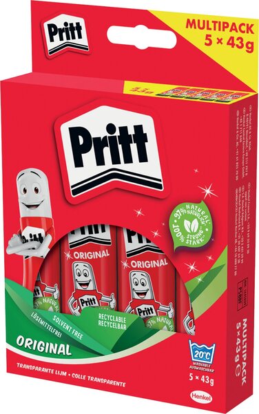 Klebestift Pritt, Multipack WA13, 43 g, Packung à 5 Stück