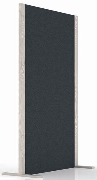 Akustik-Trennwand Wood Serie, Double 2 Wände, 2 Standsäulen, 1 Verbindungs- Säule, flammhemmend, (H x B) 1800 x 2070 mm, blau
