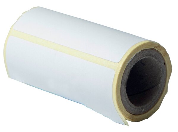 Etikettenrolle 76 x 44 mm, weiß, 70 Etiketten/Rolle, 24 Rollen