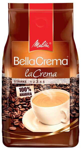 Melitta BellaCrema La Crema, 100% Arabica, ganze Bohnen, 1.000 g, Intensität: 3