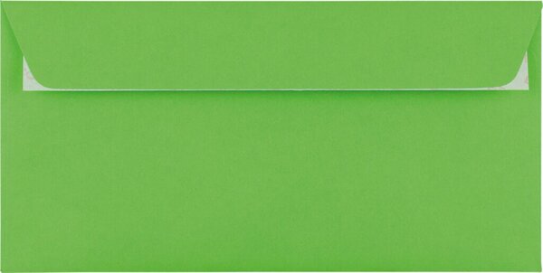 Briefumschlag DIN C5/6, ohne Fenster, haftklebend, intensivgrün, 100g/qm, 229 x 114 mm, 250 Stück
