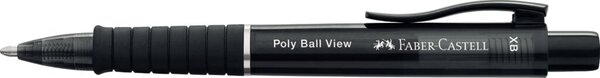 Druckkugelschreiber POLY BALL VIEW, Strichbreite: 0,6, Schreibfarbe: blau, Schaftfarbe: schwarz