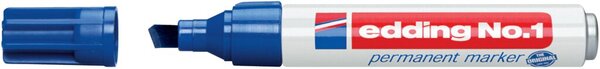 Marker No. 1, Keilspitze, Stichstärke 1 + 5 mm, nachfüllbar mit edding T25, blau