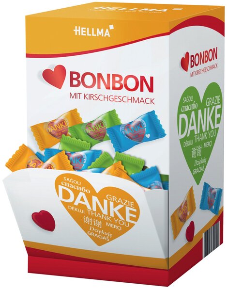 Herz-Bonbons mit "Danke" Aufdruck, Kirschgeschmack, 200 Portionen