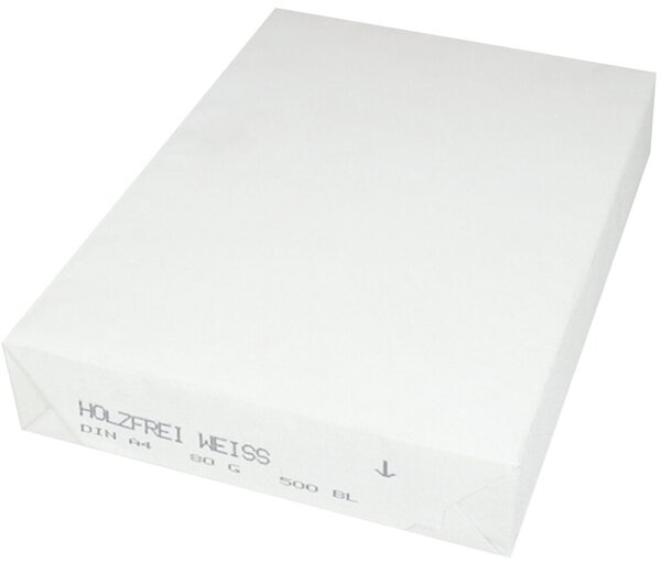 Kopierpapier, DIN A4, 80g/qm, weiß, 500 Blatt