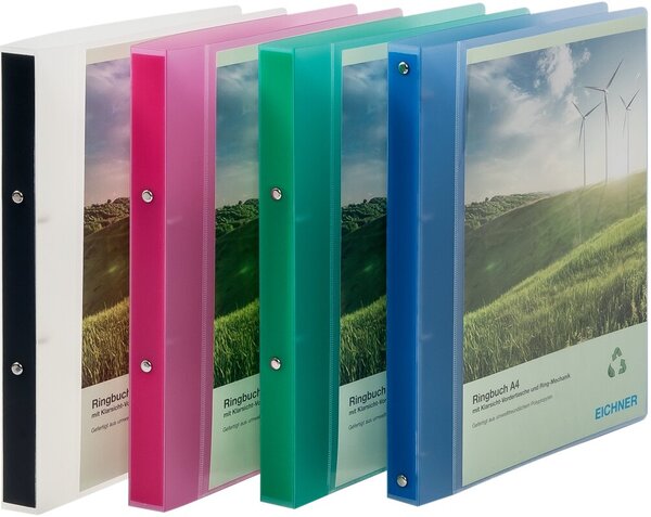 Präsentationsringbuch DIN A4, PP, 2 Ringe, grün/transparent
