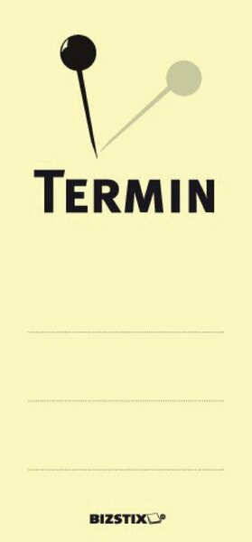 Haftnotizen gelb, 75 x 35 mm, "Termin", 100 Blatt pro Block
