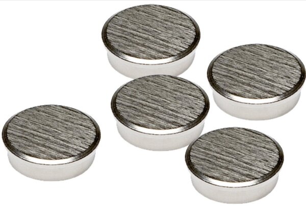 Chrommagnet, Ø 22 mm, silber, Haftkraft 8000g, Packung à 5 Stück