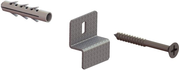 Wandverdübelungsset CLIP/FIX GR für Meta COMPACT Grundregal, komplett verzinkt, (Wandbefestigungsset)
