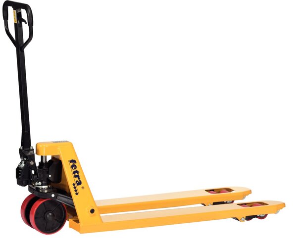 Gabelhubwagen, Tragkraft 2500kg, gelb/schwarz, Heben - Fahren - Senken
