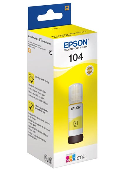 Tintenbehälter Ecotank 104, für Epson Drucker, ca. 7.500 Seiten, gelb