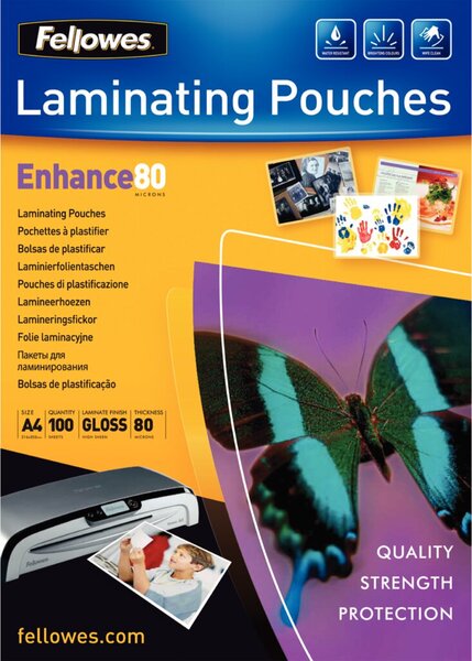 Laminierfolie, DIN A4, 80 µm, glänzend, 100 Blatt, transparent