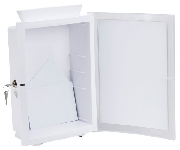 Sammelbox abschließbar, weiß, auch zur Wandmontage geeignet
