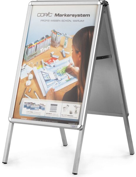 Plakatständer/Kundenstopper für DIN A1, Klapprahmen, Maße: 639 x 886 mm, wetterfest, für außen geeignet