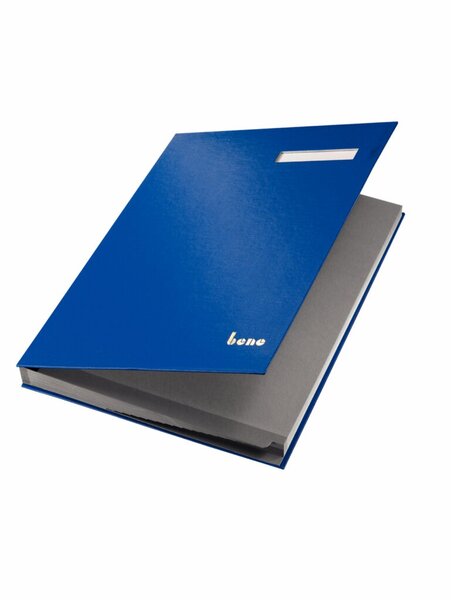 Unterschriftsbuch, 19-teilig, blau, DIN A4, dehnbarer Rücken, Maße: 245 x 340 mm