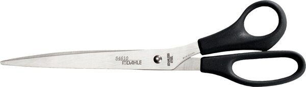 Papierschere 26 cm, Rechtshänder, schwarzer ergonomischer Kunststoffgriff, rostfreie Stahlklinge
