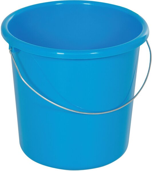Haushaltseimer, 5 Liter, blau, mit Metallbügel und Maßeinheit, Siebdruck möglich