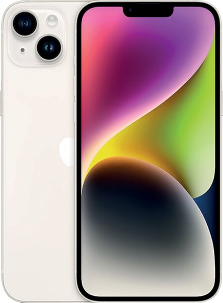 iPhone 14 Plus 128GB, polarstern, 6,7", 5G, Super Retina XDR Display, Kamera mit Action Modus, Kinomodus 4K Ceramic Shield, Wasserschutz, Sicherheitsfeature, Unfallerkennung