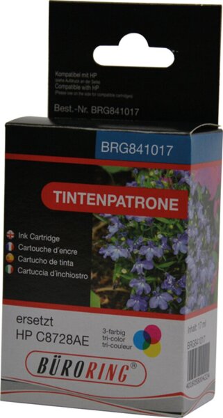 Tintenpatrone, ersetzt HP C8728A, 3-farbig, ca. 415 Seiten, C/M/Y