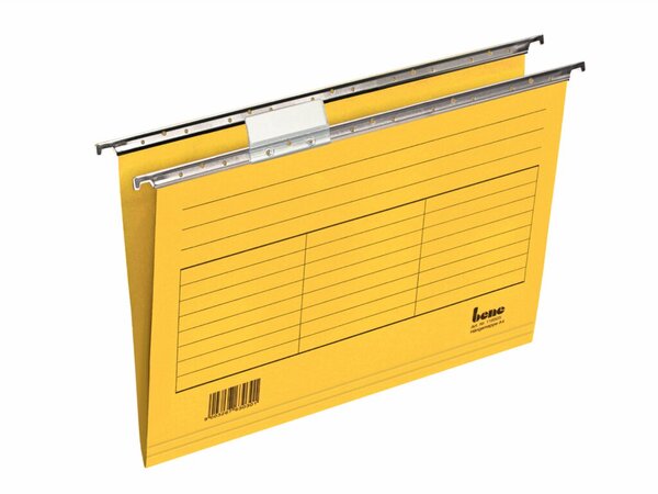 Hängemappe, DIN A4, seitlich offen, 230g/qm Farbkarton, Aufdruck, 315 x 240 mm, gelb